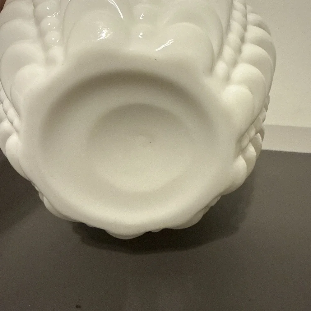 Antique Consolidated Glass Guttate Milk Glass Pitcher & Tumbler Set White Gold